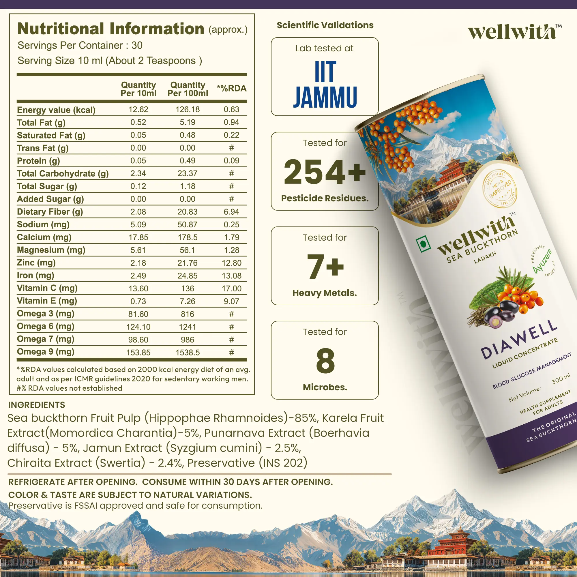 Sea Buckthorn DiaWell 300ml - Image 3